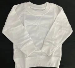 キッズ　無地白　トレーナー