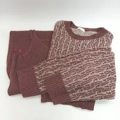 ◇ LOWRYS FARM ローリーズファーム クロップド 長袖ニット キャミソールワンピース サイズF ボルドー系 レディース E  【1404020001600】