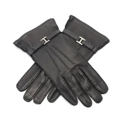 エルメス HERMES 手袋 ブラック レザー グローブ メンズ Used Aのサムネイル