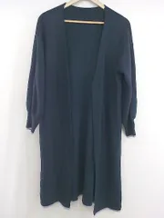 ◇ natural couture ナチュラルクチュール ロング丈 長袖 ニット カーディガン サイズF ネイビー系 レディース E  【1303140023908】