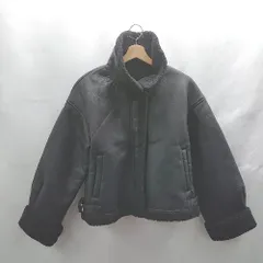 ■ ⊇ nui nullu 2WAYショートB-3 長袖 ムートン ジャケット サイズ FREE ブラック系 レディース E  【1502030040203】