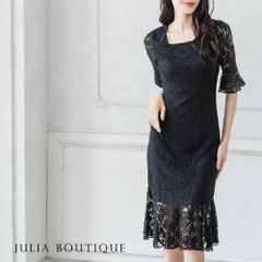 JULIA BOUTIQUE 総レーススクエアネックマーメイドワンピース