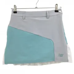 【超美品】ニューバランスゴルフ スカート ライトブルー×グレー 後裾プリーツ レディース 0(S) ゴルフウェア 2023年モデル New Balance