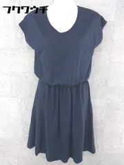 ◇ BEAUTY&YOUTH UNITED ARROWS フレンチスリーブ 膝丈 ワンピース ネイビー レディース 【中古】 【1002800718696】