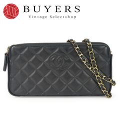【中古】 シャネル ショルダーバッグ チェーンウォレット ラムスキン ブラック ゴールド金具 ココマーク マトラッセステッチ 斜め掛け レディース 女性 CHANEL