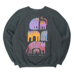 ローレルバーチ Laurel Burch 80s 80年代 プリントスウェット