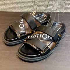 ルイヴィトン LOUISVUITTON モノグラム ロゴ ホノルルライン エクリプス サンダル シューズ 黒 ブラック [6] 約25cm前後 N728/T6