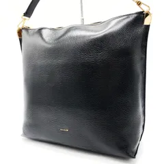 【良品】 BALLY バリー ワンショルダーバッグ トートバッグ ロゴ金具 ゴールド金具 A4収納 大容量 肩掛け シボレザー レディース ブラック 黒色