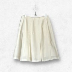 Plain pleated skirt：無地スカート　プリーツ　ホワイト　春服　古着　ヴィンテージ　ユーズド　vintage　used　レディース　ヨーロッパ　アメリカ　ユーロ製