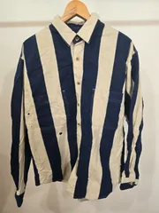 EDDIE BAUER ワイド ストライプ フランネル シャツ メンズ ヴィンテージ 古着