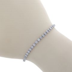 Pt850 プラチナ テニスブレスレット ダイヤモンド 2.00ct 一連 エタニティ ストレート 18cm【新品仕上済】【zz】【中古】