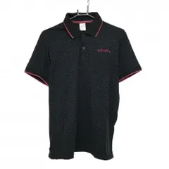 アディダス 半袖ポロシャツ 黒×グレー ドット 胸ポケット メンズ M ゴルフウェア adidas