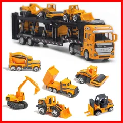 【数量限定】贈り物 プレゼント 誕生日 室内遊び 作業車両 クリスマス 工事カー はたらく車 建設車両セット 車おもちゃ 6台ミニカーセット1台収納車 建設車両 Carecoly