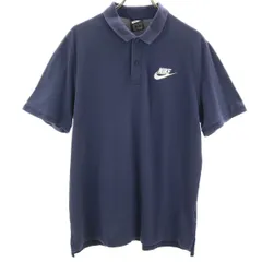NIKE ナイキ 半袖 ポロシャツ XL ネイビー 鹿の子 メンズ 古着