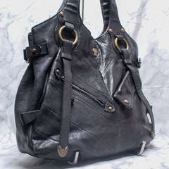 Anna Sui アナスイ トートバッグ 裏地花柄 ポケット多数 レザー