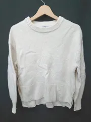 ◇ ⊆ PLST プラステ ウール100% 長袖 ニット サイズM アイボリー系 レディース E  【1503040002076】