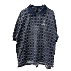 NIKE 半袖 ポロシャツ 2XL ブルー ナイキ ビッグサイズ 総柄 ゴルフウェア トップス コットン 古着卸 アメリカ仕入 a708-5301