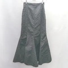 ◇ Θ one after another NICE CLAUP ウエストゴム 花モチーフ ロング マーメイド スカート サイズM ブラック レディース E  【1412090061400】