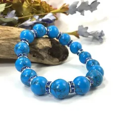 パワーストーン　ブレスレット　ターコイズ　12mm （ブルー）メンズ・レディース　男性・女性　数珠ブレス　開運  [1]