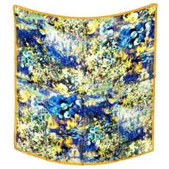 [G.Barsanti&Figli] バルサンティ シルク スカーフ レディース 大判 90 正方形 コモ シルク100% イタリア製 モネイエロー