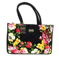 フェイラー ハンドバッグ 未使用 シェニール織 花柄 日本製 鞄 カバン ブランド 黒 レディース ブラック FEILER