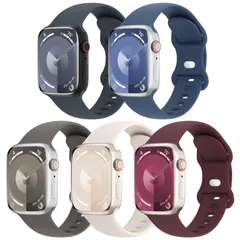 【在庫セール】5本セット アップルウォッチ バンド コンパチブル Apple Watch バンド 38mm 40mm 41mm 42mm 44mm 45mm 46mm 49mm スポーツストラップ 交換ベルト 柔らかいシリコン素材 通気性 防水性 に対応 i