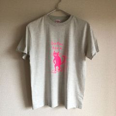 T-shirts Lazy Cat スケートボード / ライトグレ×ピンク[M]