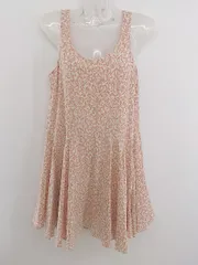 ◇ FREE'S SHOP フリーズショップ 総柄 ノースリーブ ミニ ワンピース サイズM レッド ホワイト系 レディース P  【中古】 【1211100014418】