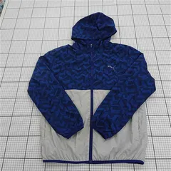 ◇ Θ PUMA プーマ バイカラー 長袖 ナイロンジャケット サイズXL ブルー系グレー系 メンズ E  【1508060002426】