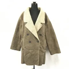 KBF★フェイクムートン/チェスターコート/ボア【Women's size-M-L/ベージュ/Beige】Coats/Jackets/Jumpers◆BH32