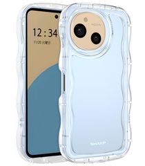 【数量限定】ウェーブ おしゃれ カバー 透明 ストラップホール付き 指紋防止 耐衝撃 超軽量 アクオスセンス9 ソフト 韓国 かわいい うねうね 波型 スマホケース SH-M29 | | SHG14 SH-53E クリア クリア ケース sense9 AQUO