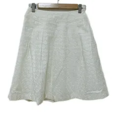 NEW YORKER(ニューヨーカー) スカート サイズ61-89 レディース - 白 ひざ丈/フラワー(花)/パンチングレース