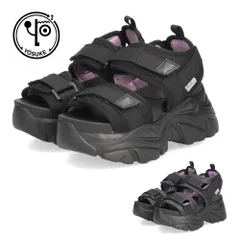 ヨースケ 厚底サンダル レディース 4460022 YOSUKE 靴 スニーカー 黒 ブラック 幅広 3E ベルクロ 