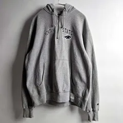 カレッジプリントスウェットパーカー チャンピオン Champion×FIELDHOUSEコラボ MONTANA STATE ハーフジップ 裏起毛 M グレー