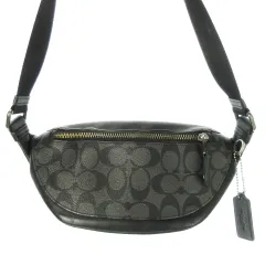 コーチ COACH ウエストバッグ PVC 切替 レザー 革 シグネチャー 黒 ブラック F84711 /CK7 ■GY18