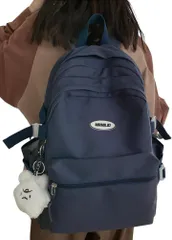 Raizm サイズ感マル リュック リュックサック バックパック レディース 韓国 女子 大容量 大学生 高校生 中学生 通学 A4 旅行( ネイビー)