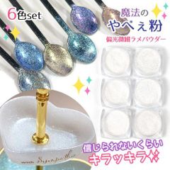 【封入】魔法のやべぇ粉 超話題の偏光微細ラメパウダー たっぷりBIGケース入り♪ お得な6色セット