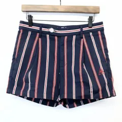 【中古】[印象AB] le coq sportif GOLF COLLECTION ルコックスポルティフゴルフコレクション ショートパンツ / ショーツ レディース 11 ネイビー 紺 綿×ポリ×複合繊維 1タック ジップフライ 若干薄手 ストライプ ロゴ