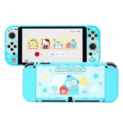 【人気商品】Kuitmor Switch OLED対応カバー ニンテンドースイッチOLED対応 switch有機ELモデルカバー 薄型 傷防止 PC製 耐衝撃 全面保護 汚れ防止 取り外し簡単 魚ちゃん ブルー
