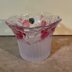 昭和レトロ ガラス製 ガラス細工 花瓶 花器 華道 フラワーベース ガラス花瓶/赤/昭和レトロ/フラワーベース | 骨董・アンティーク