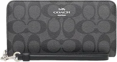 COACH 長財布 FC4452 C4452 ブラックスモーク×ブラック シグネチャー ロング ジップ アラウンド ウォレット （ストラップ付き） レディース [アウトレット品] [ブランド] [並行輸入品]