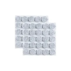 ギノヤ 5mm厚めフェルトパッド, 50枚入り 25mm 丸い家具保護パッド キズ防止・防音 (グレー) 1