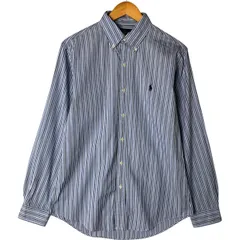 古着 ラルフローレン Ralph Lauren CUSTOM FIT 長袖 ボタンダウンストライプシャツ メンズM相当/eaa551966
