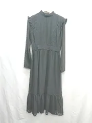 ◇ ⊇ SLY スライ 総柄 長袖 ロング ワンピース サイズ2 ブラック系 レディース E  【1412090034534】