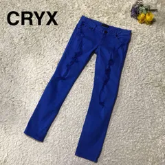 【ダメージ加工】CRYX クリックス　スキニーパンツ　インディゴ製品　E1377