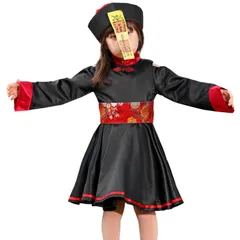 『大人気』 [DECEED] キョンシー服 女の子 仮装 ハロウィン レトロ 中国風 コスプレ ゾンビ ワンピース