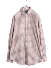 【お得なクーポン配布中!】 90s ポロ ラルフローレン チェック 長袖 シャツ メンズ L 程/ 90年代 オールド コットン 長袖シャツ マルチカラー ポニー無し ワイシャツ