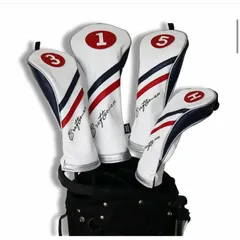 クラフトマン) ゴルフヘッドカバー ウッドカバーセット 革 ボア三片式設計☆