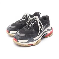 バレンシアガ BALENCIAGA スニーカー TRIPLE S トリプルS ファブリック レザー スニーカー メンズ Used B