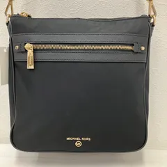 5411　MICHAEL KORS　マイケルコース　ショルダーバッグ　ブラック　黒　無地　ナイロン　レザー　シンプル　きれいめ　上品　レディース
